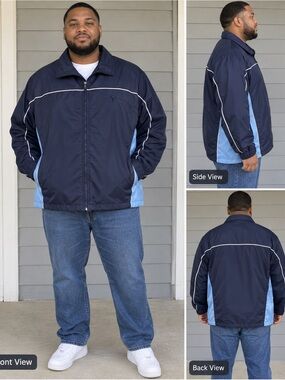 Vintage Lavon Navy Blue Colorblock Windbreaker Jacket Men’s XL